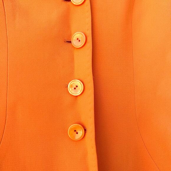 M. K. Em Kaye Vintage Bright Orange Blazer 1970s Size 4 Mod Jacket Colorful - Picture 7 of 10